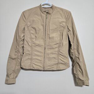 Women's A/X Armani Exchange Cotton Beige Sport Full Zip Blazer Jacket in size S